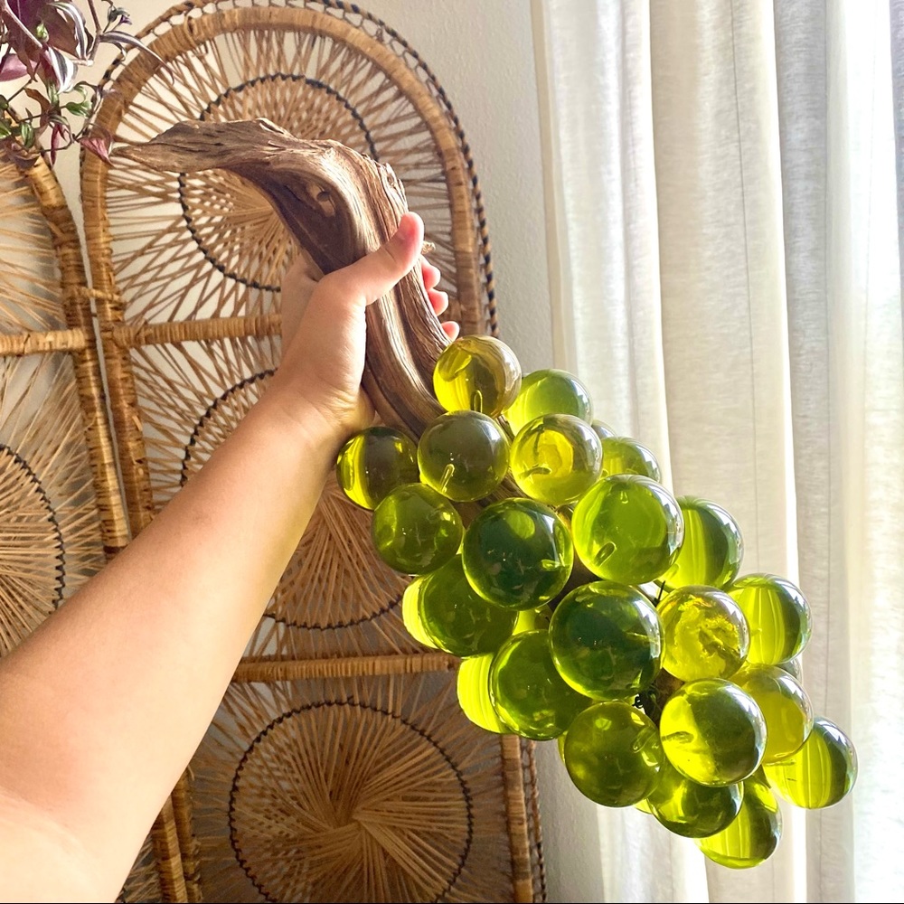 Huge green MCM lucite grapes table decor